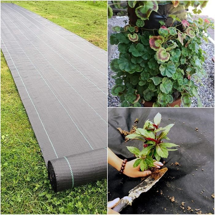 Toiles de Paillage, Toile Anti-Mauvaises Herbes Jardin,3x25m