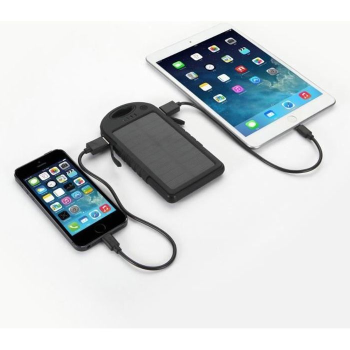 Chargeur Solaire Portable Externe Double Sortie USB / Lampe LED / Vendeur Français/ Exp de France