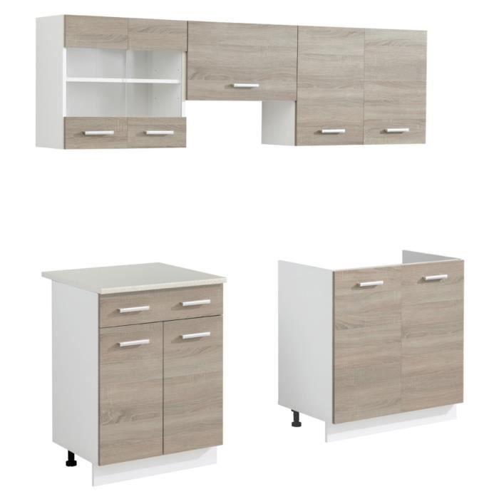 Placards de cuisine Cuisine complete 5 pieces Aspect chene
