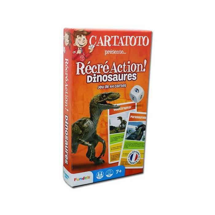 Cartatoto Récré Action ! Dinosaures - jeu de 44 cartes cartonnées plastifiées