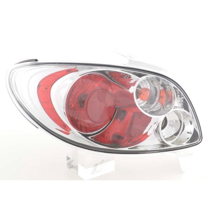 Paire de feux arrière Peugeot 206 CC de 1999 a 2005 Chrome-33578674