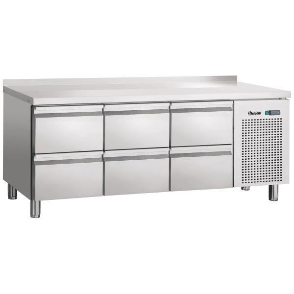 TABLE REFRIGEREE BARTSCHER 6 TIROIRS GN 1/1, 5 X 150 MM, 1 X 100 MM AVEC DOSSERET BA01