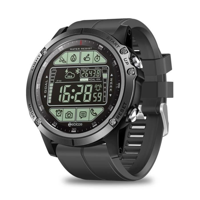 Mise à niveau Zeblaze VIBE 3 S 3 S robuste montre intelligente extérieure 50M étanche 5ATM Smartwatch temps réel Fi - Black - WL8297