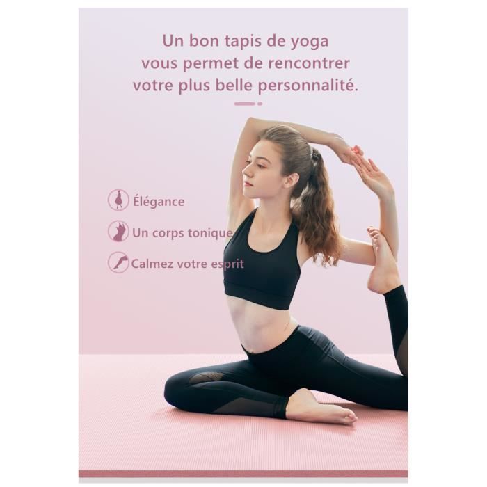 Tapis de Yoga 183 X 61 X 0.8cm Rose rouge