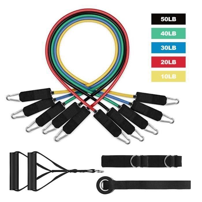 set bande elastique fitness musculation 11 sport de resistance traction large cheville pied kit sangle 150LB