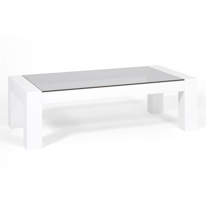 Mobili Fiver, Table basse, plateau en verre trempé, Iacopo, Frêne blanc, Mélaminé/Verre, Made in Italy