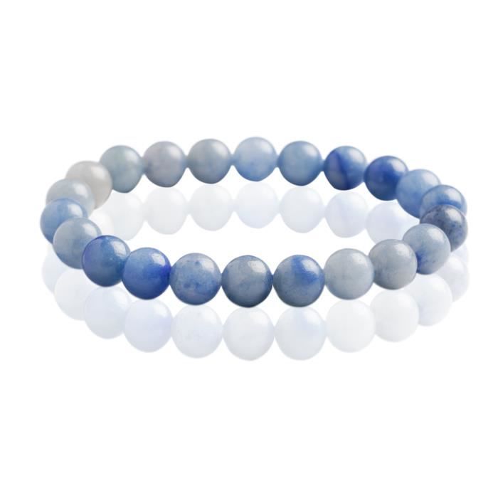 Bracelet Pierre Naturelle Aventure bleu 8mm , Bracelet perle , Pierre Précieuse pour homme et femme