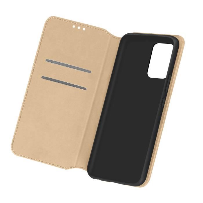 Housse Samsung Galaxy A53 5G Portefeuille Fonction Support Vidéo or