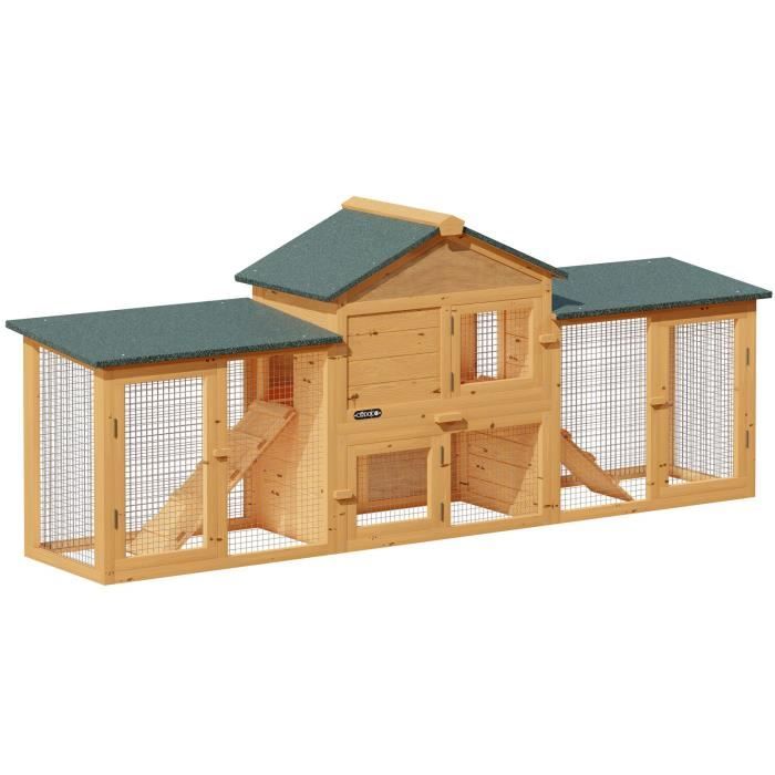 Clapier à lapin cage rongeurs modulable 2 étages