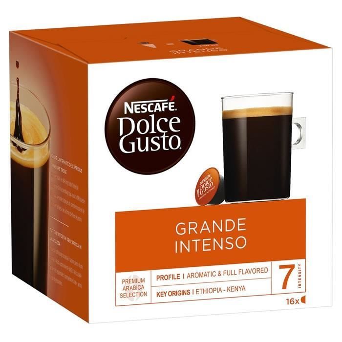 Dolce Gusto - 16 Capsules de Café Grande Intenso 128 g - Intensité 7