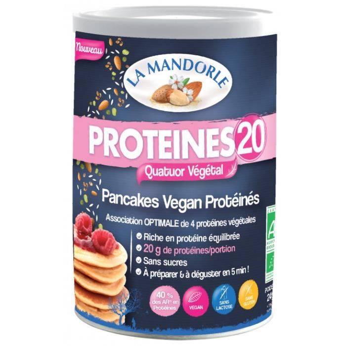 Protéine pancakes vegan 20- 300gr - La Mandorle