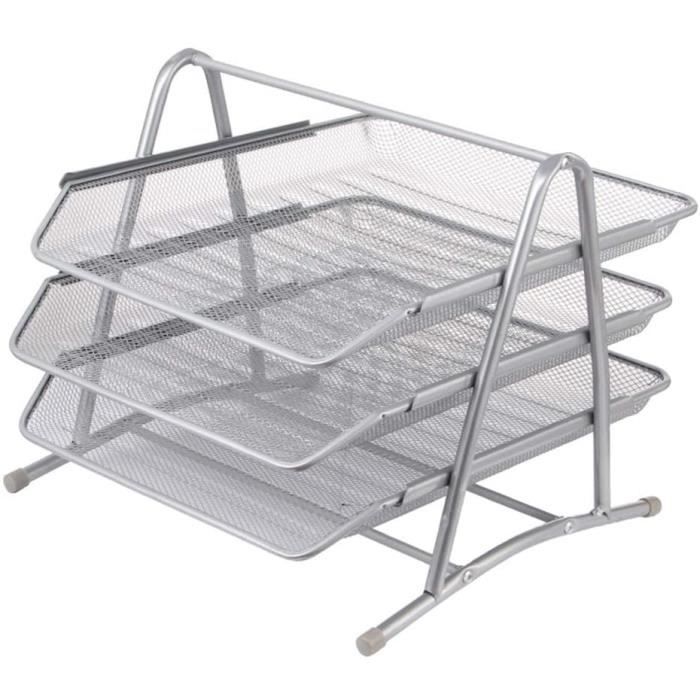 Boîte te De Rangement Bureau, Porte-documents En Métal à 3 Niveaux, Corbeille à Courrier, Pour Organisateur De Bureau à