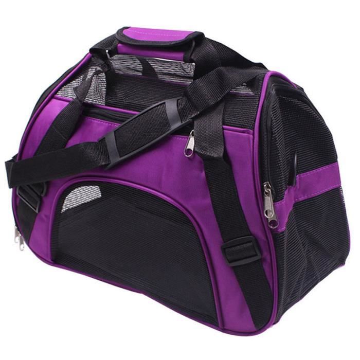 Transporteur De Voyage Portable D'Animaux Domestiques pour Sac À Dos De Chat et De Chien Transport Petit Sac À Bandoulière Violet