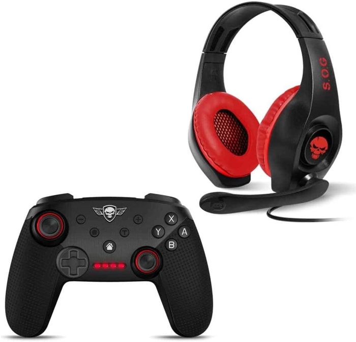 Pack PGM Casque Pro NH5 + Manette Pro Gamer Turbo compatible FPS et Battle Royales pour Nintendo Switch