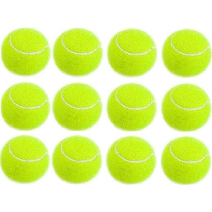 PRATIQUE BALLES DE TENNIS BALLES DE RÉDUCTION CRICKET CHIEN JOUET BALLES ENTRAÎNEMENT POUR ADULTS ENFANTS EXERCICE JAUNE 12PCS