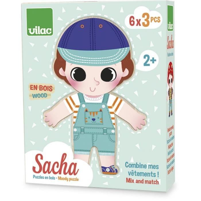 Puzzle en bois Sacha à habiller Vilac Multicolore
