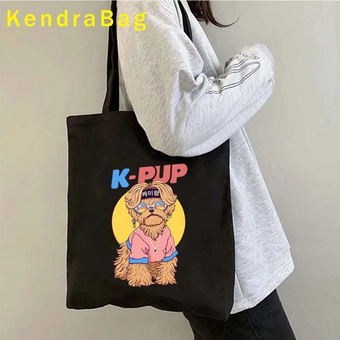 Sac Fourre-Tout Toile K-pop Pour Fans - Grand Cabas Shopping Tendance