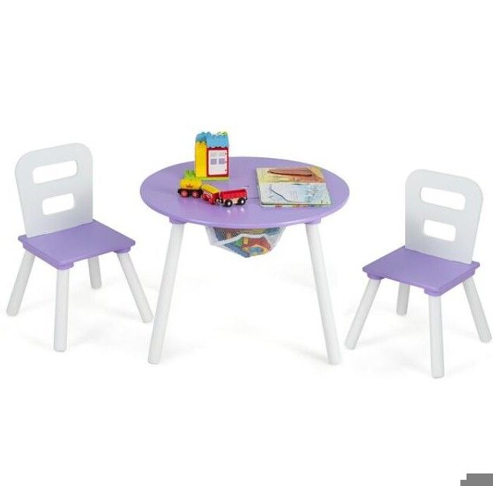Table Et 2 Chaises Enfant 3-en-1 Avec Tableau Noir Et Rangement - Motif Éléphant