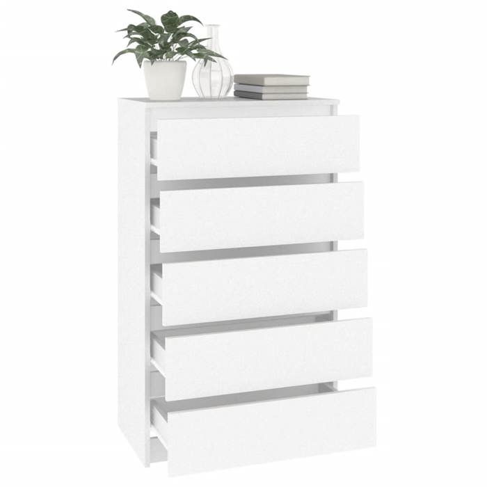 Commode Blanc 60x36x103 cm Bois dingénierie