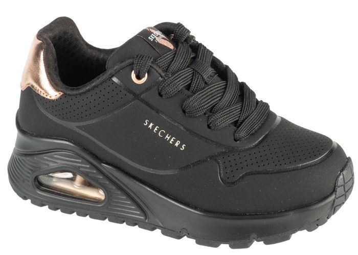Baskets - SKECHERS - Uno Gen1 Shimmer Away - Noir - Cuir synthétique - Air-Cooled Memory Foam