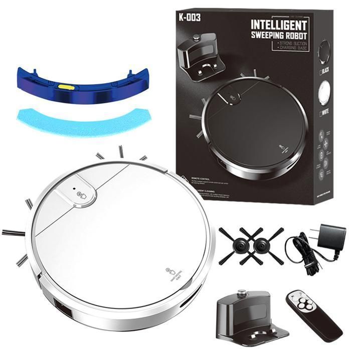 Robot aspirateur PASSIONOVA 3 en 1 3000Pa forte aspiration utilisation humide/sèche charge USB aspirateur automatique durable - Passionova