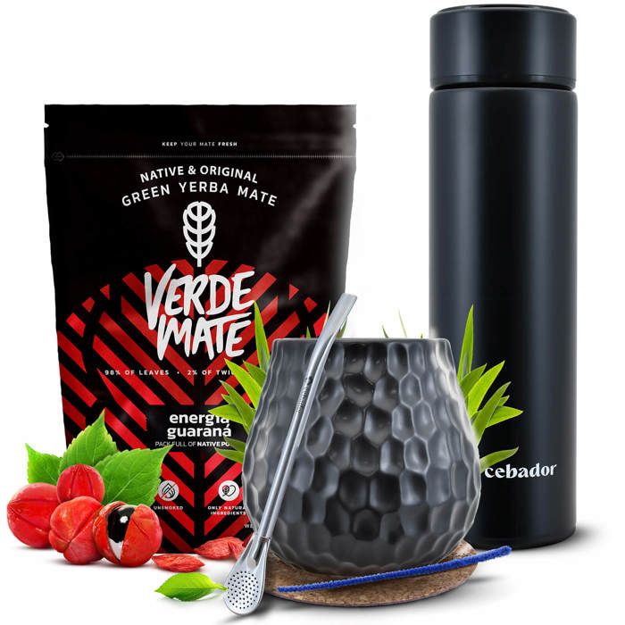 Yerba Maté Set Verde Maté Green Energía Guaraná 400g Thermos