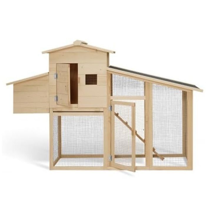 Comparer les prix de Poulailler - Jardin - Bois - Pondoir Amovible - Clapier Surélevé - Waterproof