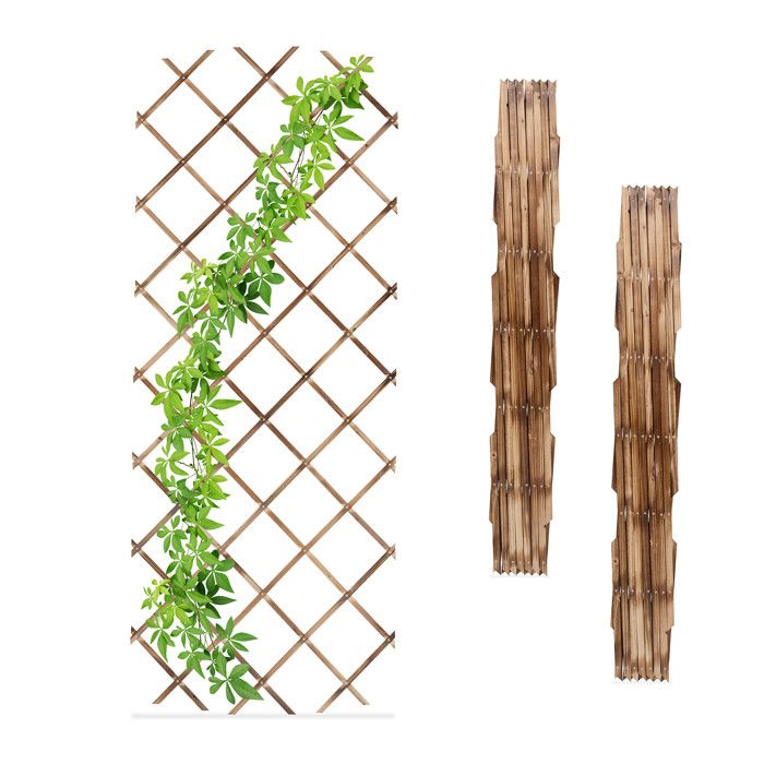 Relaxdays Tuteur à Tomates, En Lot Pratique De 3, Extensible, Bois De Sapin Pour Mur 180 X 90 Cm Blanc 96050660