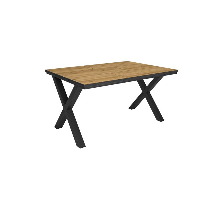 Table à manger Meuble Salle à Manger 140x90x74 cm Pour 6 personnes Chêne et noir RF3816 Table à manger Meuble Salle à Manger 140x90x74 cm Pour 6 personnes Chêne et noir RF3816