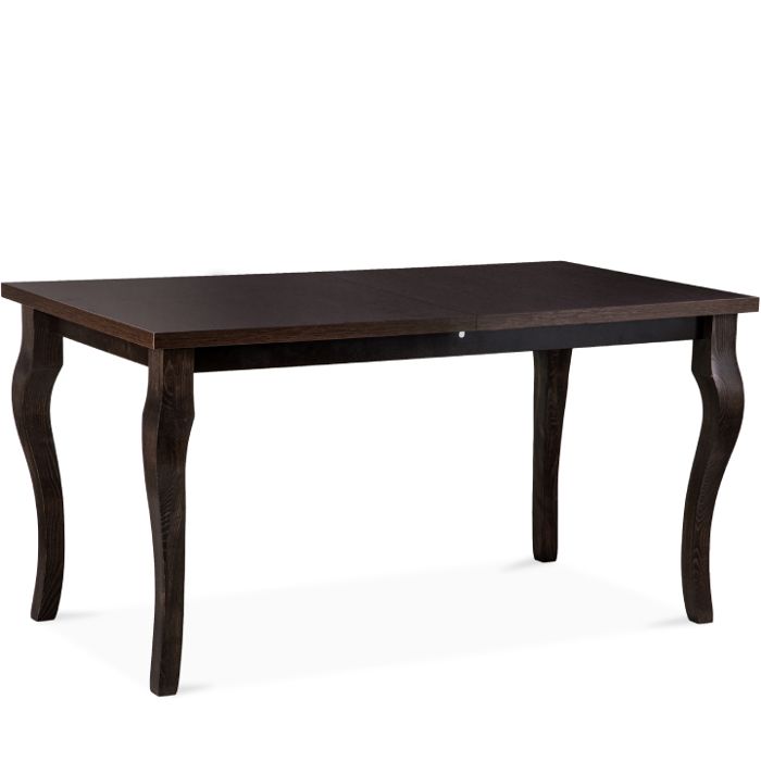 Table à manger extensible CABIO décor Wengé style scandinave/loft pieds bois - L 150-190 cm