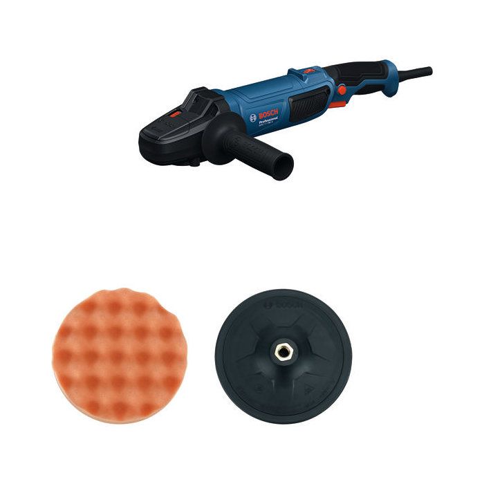 Polisseuse orbitale BOSCH PROFESSIONAL GPO 11 180 180mm Tampon de polissage + tampon éponge +poignée auxiliaire