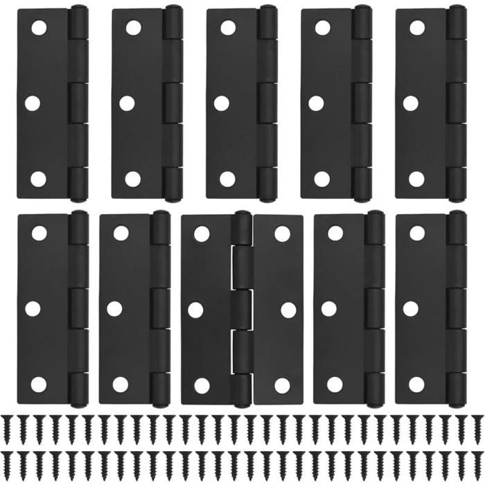 10 Paires De Charnières à Porte En Acier Brut 75 Mm X 50 Mm X 1,5 Mm – Onestopdiy