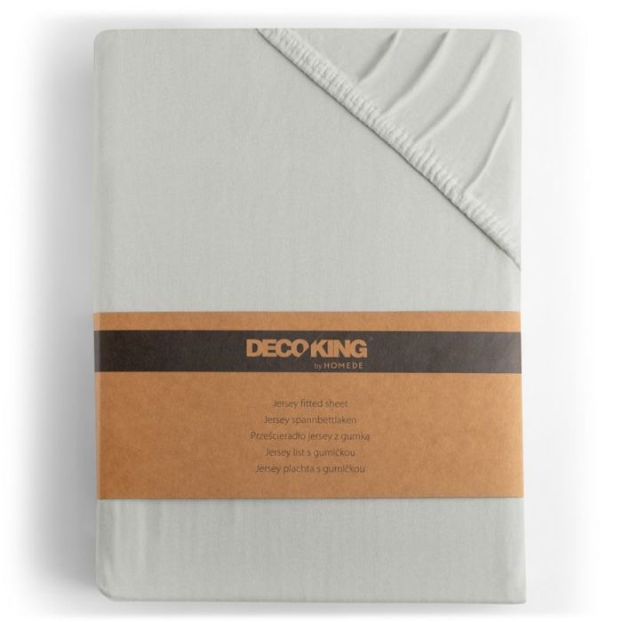 Drap housse - Amber - Blanc - Jersey 100% coton - 220-240x220 cm bonnet 30 cm