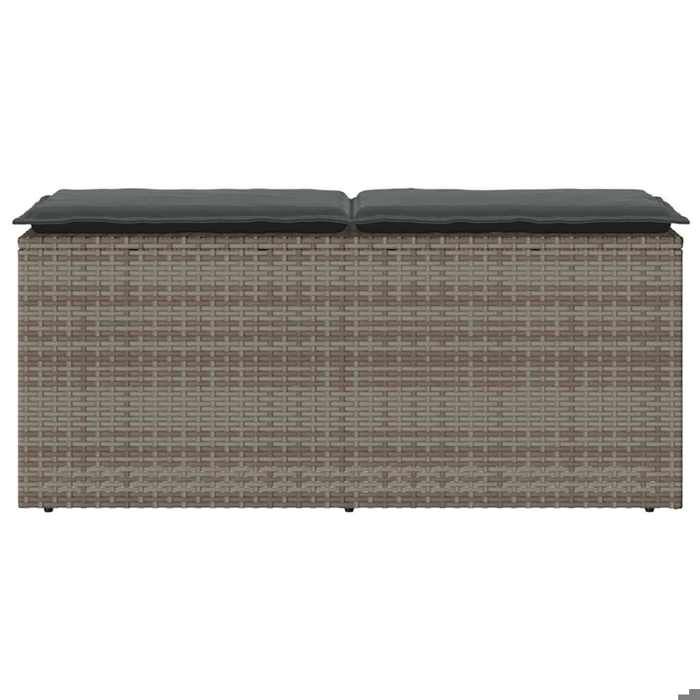 Sale 2026 Banc de jardin - BURKE - Banquette balcon - avec coussin - gris 110x40x44 cm - résine tressée BB527