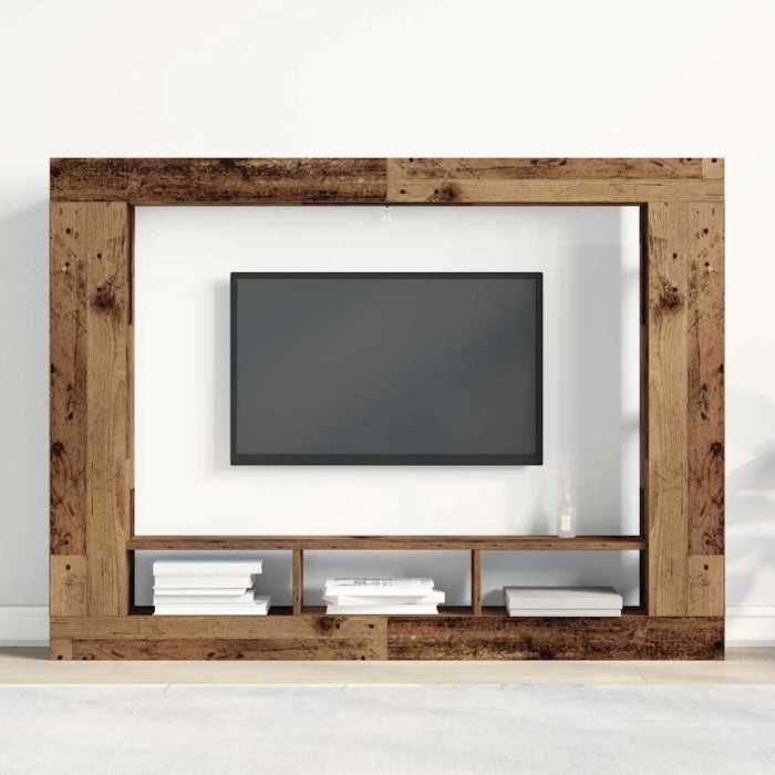 SALE Janvier MODERNE Cabinet TV - MGH - MEUBLE TV/HIFI - Avec rangement - Bois ancien 152x22x113 cm - Bois dingénierie TT1976