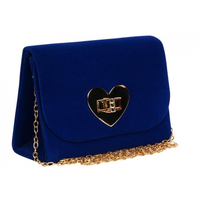 Pochette cérémonie-Nyls Création-Petite Pochette Femme Bleue Velours Sac Soiree Mariage Minaudiere Nilky - Bleu