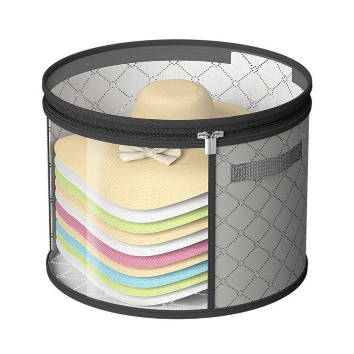 Boîte de rangement extra large et épaisse pour chapeaux [Grise] - Sac de rangement portable pliable et anti-poussière