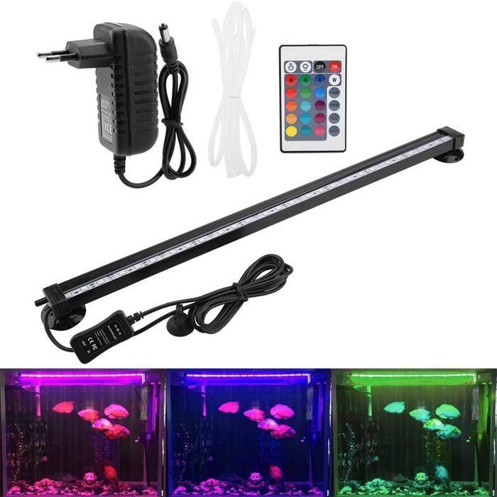 Lumière dAquarium LED Poisson Lampe Tube Etanche Aquarium Couleur Lumière Submersible dAquariophilie (46cm