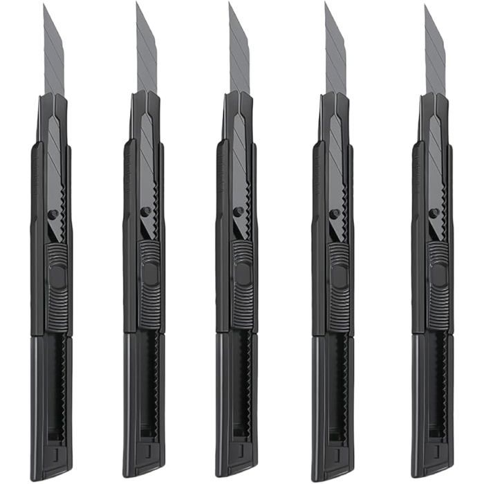 cutterEnsemble de 5 pièces，Pour découper le papier et le cartoncutter professionnel，Couteau utilitaire rétractable