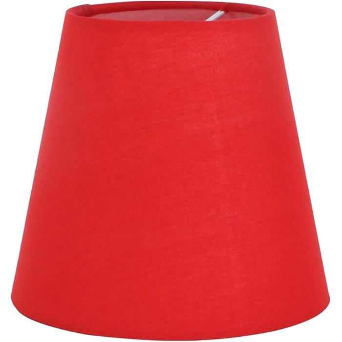 5.5  Clip On Petit Abat-Jour Lustre Candal en Tissu Rouge 1 Pack Clip On:(Top)3.5 x(Bm)5.5 x(Height)5.1 inch