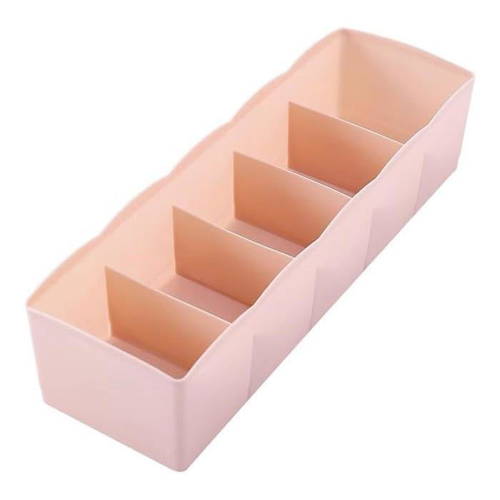 Boîte de rangement compartimentée pour chaussettes – 1 pièce – Rose – Plateau séparateur de tiroir en plastique PP – Pour sous-vêtem