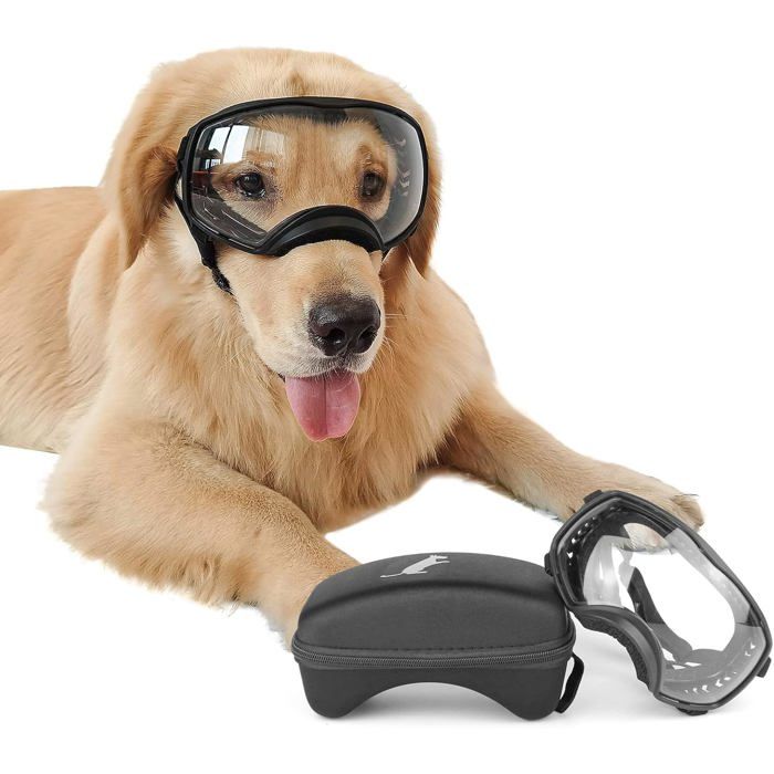 Lunettes de Soleil pour Chien avec Protection UV Bandeau Ajustable et Coussinets en Mousse Lunettes de Soleil pour Animaux de