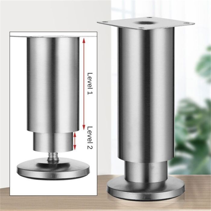 Pieds Meuble Inox Réglables 10mm – 200kg – Lot de 4 pour Table Armoire Canapé Lit