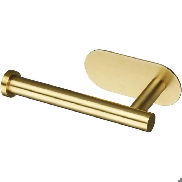 Porte-rouleau WC auto-adhésif SUS 304 – sans perçage super colle or brossé