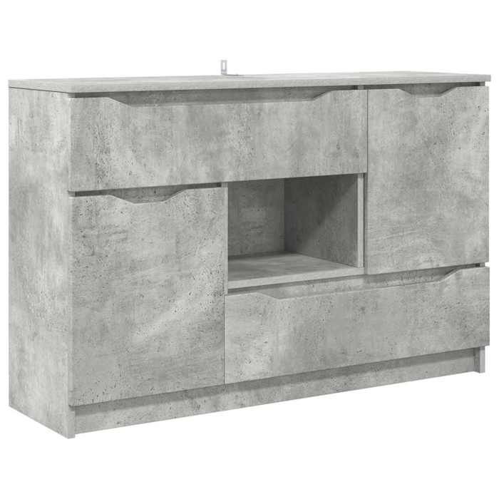 Buffet(1 pc) Commode Vaisselier Meuble Rangement avec tiroir Gris béton 100x30x65 6 Bois dingénierie B9137
