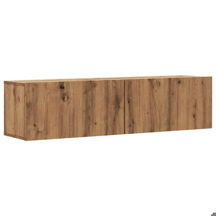 Meuble TV mural - vidaXL - rangement TV mural - bois dingénierie - chêne artisanal - 120 x 30 x 30 cm - 2 portes{awf12m}