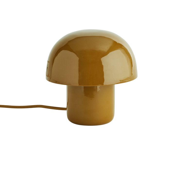 Lampe champignon émaillée MADAM STOLTZ Jaune moutarde 20x20x20 cm