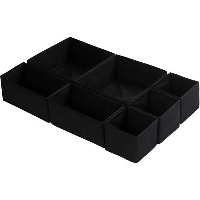 Organisateur Tiroir Pièces Compatible Commode Malm Boîtes de Rangement Pliables en Lot Noir Ébène Pour Malm ORGANISATEUR DE TIROIR