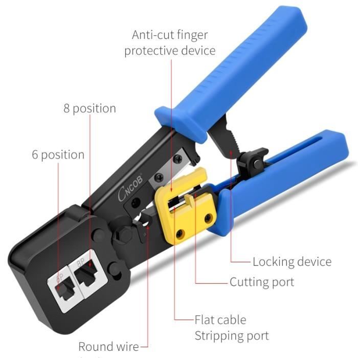 Mini Dénudeur De Fil Réseau Zunate - Lot De 5 Pinces Pour Câble RJ45 Cat5 Cat6 Et Tube PTFE
