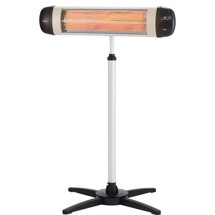 Comparer les prix de AREBOS Chauffage radiant infrarouge |Radiateur électrique|2500 W |Support transversal|Réglable en hauteur | inclination 90°